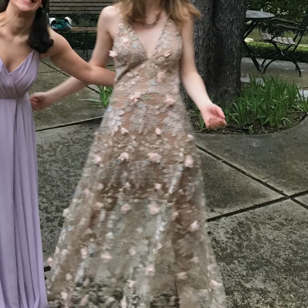 Dress The Population gorgeous floral sheer & lace gown,